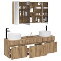 vidaXL Set kabinetov do kúpeľne 4 ks Dub artisan Kompozitné drevo