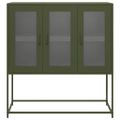 vidaXL Komoda olivovozelená 100,5x39x107 cm oceľ valcovaná za studena