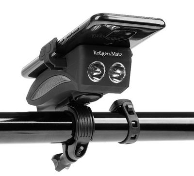 KRUGER &MATZ XT50 Držiak telefónu na bicykel 4v1 so svietidlom a powerbankou KRUGER & MATZ XT50 Držák telefonu na kolo 4v1 se svítilnou a powerbankou