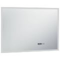 vidaXL Kúpeľňové LED zrkadlo, dotykový snímač+zobrazenie času 100x60cm