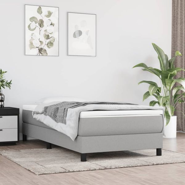 vidaXL Posteľný rám s boxspringom bledosivý 80x200 cm látka