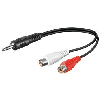 PremiumCord Kábel Jack 3,5mm - 2xCINCH M/F 20cm