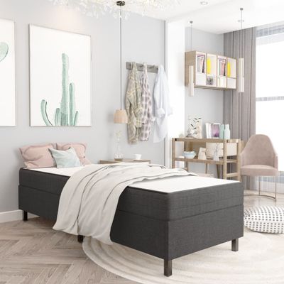 vidaXL Rám na boxspring posteľ, sivý, látka 100x200 cm