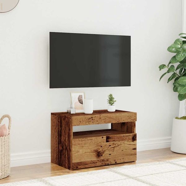vidaXL TV skrinka s LED staré drevo 60x35x40 cm kompozitné drevo