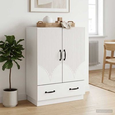 vidaXL Servírovacia skriňa Biela 66 x 34,5 x 92 cm Kompozitné drevo