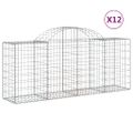 vidaXL Oblúkové gabionové koše 12 ks 200x50x80/100 cm pozink. železo