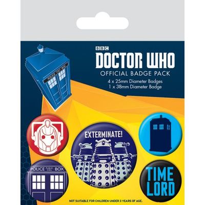Sada placiek Doctor Who - Exterminate (5 ks)