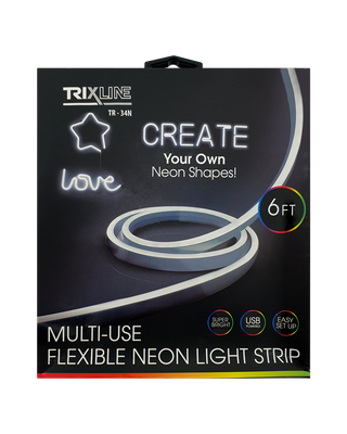TR-34N Flexibilný NEÓNOVÝ LED pásik - biely 1,8m na USB Trixline