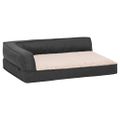 vidaXL Ergonomický matrac pre psa 75x53 cm ľanový vzhľad flís tmavošedý