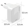 HAMA GaN, Rýchlonabíjačka, 2x USB-C PD/QC, 40W, bi