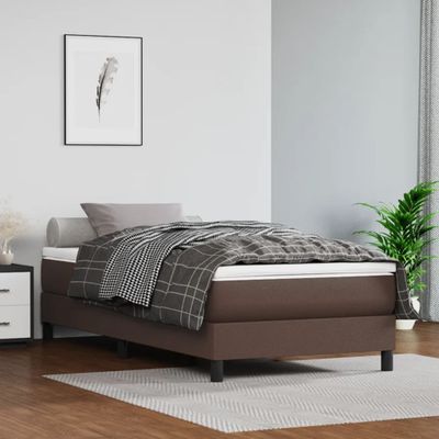 vidaXL Matrac s taštičkovými pružinami stredná tvrdosť hnedý 90x200x20 cm umelá koža