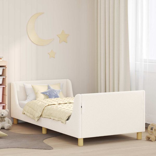 vidaXL Detský rám na posteľ s čelom Krémová 80 x 200 cm Bouclé