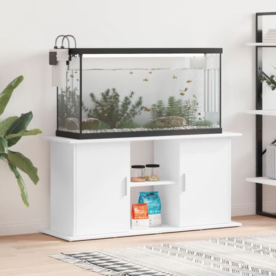 vidaXL Stojan na akvárium biely 121x41x58 cm kompozitné drevo