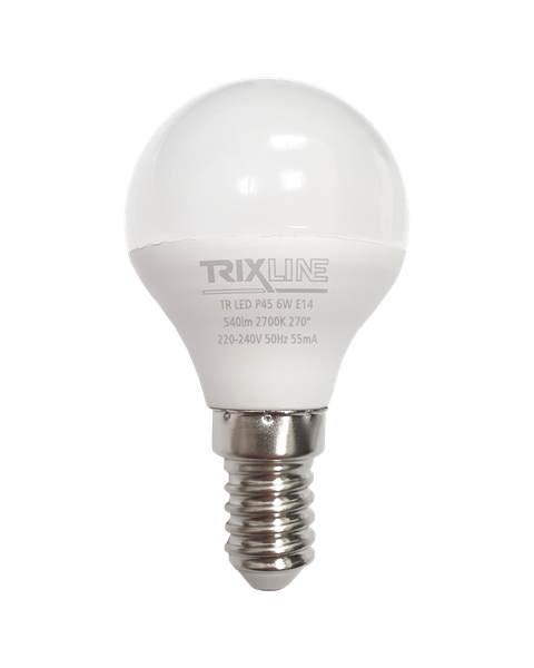 LED žiarovka Trixline 6W 540lm E14 P45 teplá biela