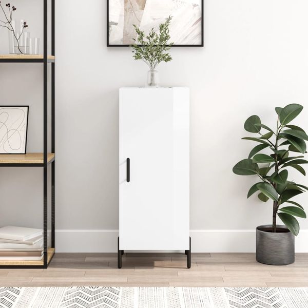 vidaXL Komoda lesklá biela 34,5x34x90 cm spracované drevo