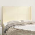 vidaXL Čelo postele so záhybmi krémový 147x16x118/128 cm umelá koža