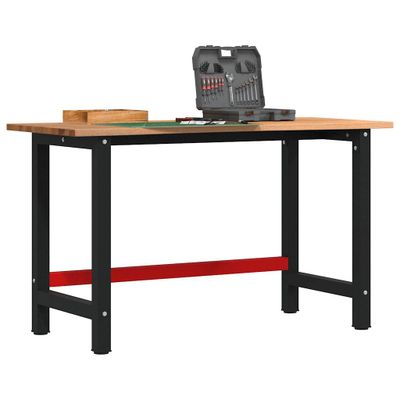 VidaXL Pracovný stôl Svetlohnedý 140x60x81,5 cm Dub z masívneho dreva
