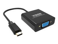 Video adaptér - USB-C s pinmi (male) do HD-15 (VGA) so zdierkami (female) - čierna - podpora 1080p