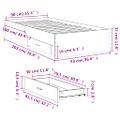vidaXL Posteľný rám so zásuvkami betónovosivý 90x200cm kompozit. drevo
