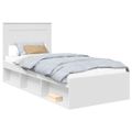 vidaXL Rám postele Biela 100 x 200 cm Masívne borovicové drevo