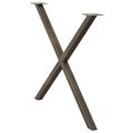vidaXL Nohy k jedálenskému stolu v tvare X, 2 ks, prírodná oceľ, 90 x (72-73) cm, oceľ