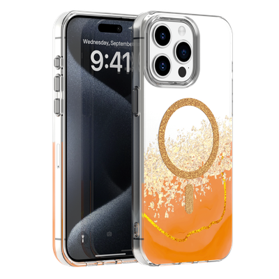 Epoxy Mag puzdro pre iPhone 15 Pro 6,1" oranžové