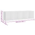 vidaXL TV skrinky 2 ks biele 142,5x35x36,5 cm drevotrieska
