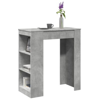 vidaXL Barový stôl a police betónová 95x47x103,5 cm kompozitné drevo