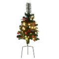 vidaXL Osvetlený umelý vianočný stromček k chodníku 2 ks, 76 cm, PVC