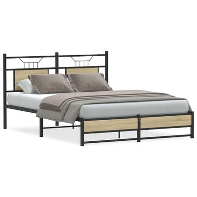 vidaXL Posteľný rám bez matraca dub sonoma 140x190 cm kompozitné drevo