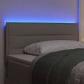 vidaXL LED hlavová doska Sivohnedá látka