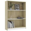 vidaXL Knižnica biela a farba dubu sonoma 80x24x108 cm drevotrieska