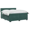 vidaXL Posteľ boxspring s matracom Tmavozelená 200 x 200 cm Zamat