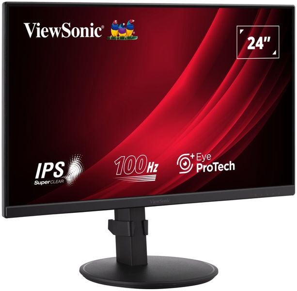 ViewSonic VA2408-HDJ / 23,8"/ IPS/ 16:9/ 1920x1080/ 1ms/ 100Hz/ 250cd/m2/ HDMI / VGA / DP / výšk. nast. LED monitor, 23,8", IPS, 1920×1080, 16:9, 100Hz, 5ms, 250cd/m2, HDMI, DisplayPort, VGA, PIVOT, en. tr. E, cerný