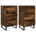 vidaXL Nočné stolíky 2 ks dymový dub 40x35x69 cm kompozitné drevo