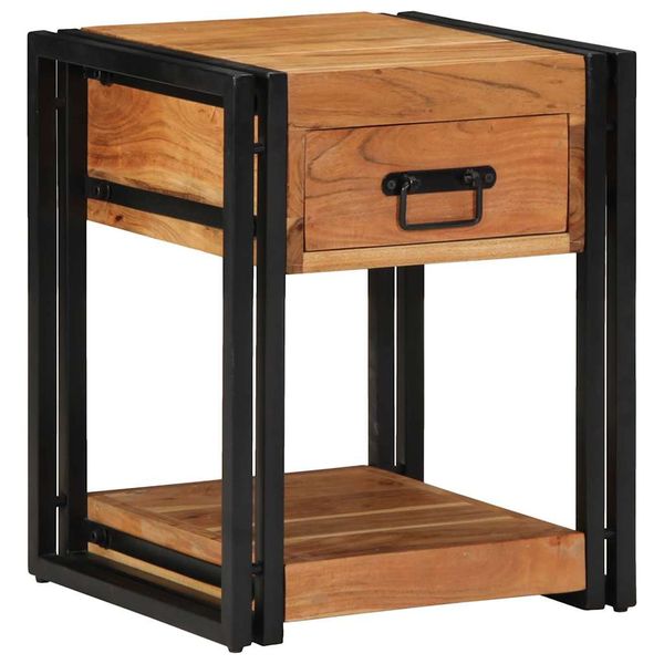 vidaXL Nočný stolík 2 pcs Hnedá 40 x 40 x 50 cm Pevné akáciové drevo
