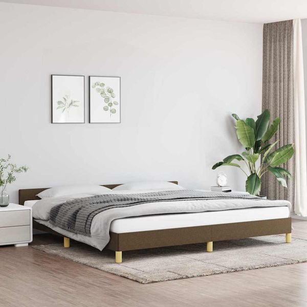 vidaXL Posteľ bez matraca tmavohnedá 200x200 cm látka