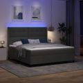 vidaXL LED box s pružinami Tmavo šedá 180 x 200 cm látka
