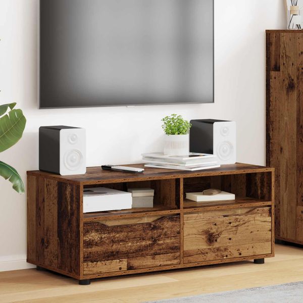vidaXL TV skrinka Staré drevo 100 x 48 x 43 cm Kompozitné drevo