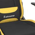 vidaXL Herná stolička s podnožkou čierna a žltá látková
