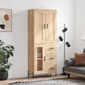 vidaXL Vysoká skrinka dub sonoma 69,5x34x180 cm spracované drevo