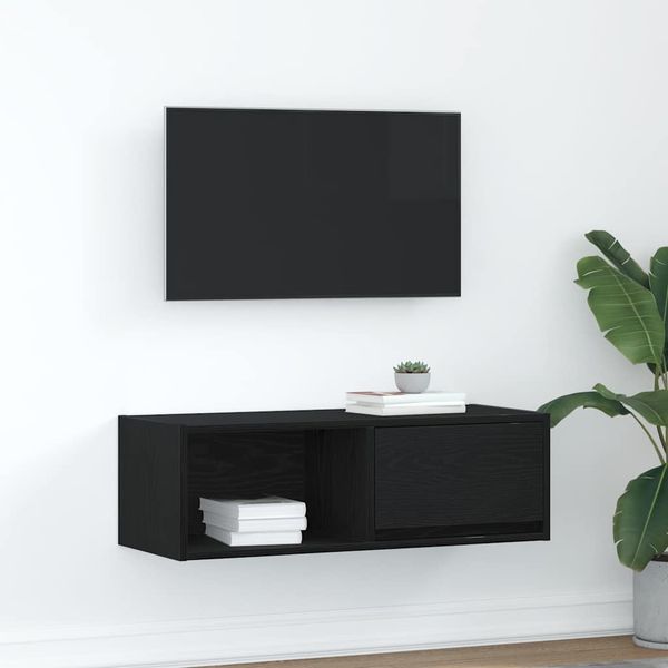 vidaXL TV skrinka, dub čierne 80x31x25,5 cm kompozitné drevo