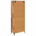 vidaXL Highboard Staré drevo 69,5 x 34 x 180 cm Kompozitné drevo