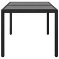 vidaXL Záhradný stôl 150x90x75 cm tvrdené sklo a polyratan čierny