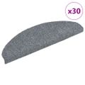 vidaXL Schodové rohože, samolepiace, 30 ks, 65x21x4 cm, svetlosivé, polkruhové, veľké
