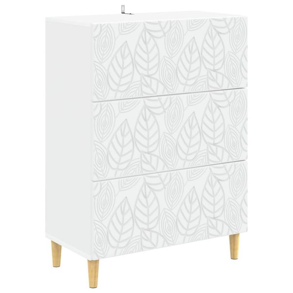 vidaXL Zásuvkový kabinet Biela 66 x 34,5 x 90 cm Kompozitné drevo