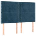 vidaXL Čelo postele tmavomodré 144x5x118/128 cm zamatové
