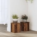 vidaXL Stojany na rastliny 2 ks staré drevo 15x15x20 cm kompoz. drevo