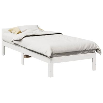 vidaXL Posteľný rám bez matraca biely 80x200 cm borovicový masív
