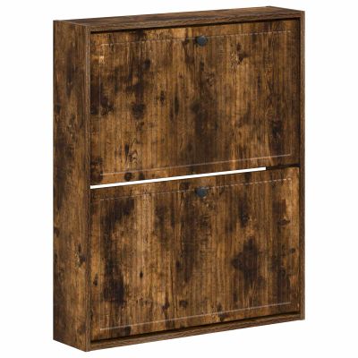 vidaXL Nástenný botník EDE 71 x 17 x 86 cm Kompozitné drevo Dymový dub